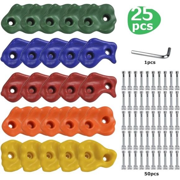 Sets of 25 Multi-Colored Kids&Adults Large Rock Climbing Holds Climbing Rocks - Picture 7 of 8